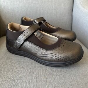 Drew Rose Mary Jane‎ Orthopedic Shoe Women's 8.5 EUC Hook & Loop Metallic Copper